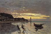 Claude Monet Towing of a Boat at Honfleur oil painting reproduction